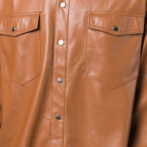 Chemise en cuir pour homme tendance, 100% coton, style décontracté unique, en vente en ligne - Product Image 6