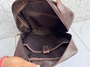 Western Pattern Genuine Hand <b>Tooled</b> Carving Leather Stylish <b>Backpack</b> School Bags Unisex Beautiful Designer Bag Multi Use Bag - Product Image 6