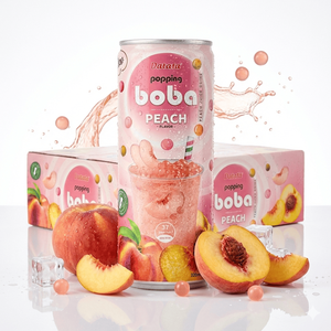 330ml DATAFA Peach Popping Boba avec jus, 24 canettes en aluminium par carton, faible teneur en sucre - Marque privée, échantillon gratuit, OEM/ODM - Product Image 4