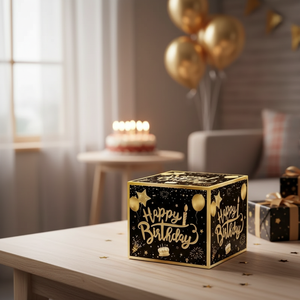 Boîte surprise pliable écologique du Vietnam, boîte cadeau pour argent, distributeur de billets, logo personnalisé, papier décoratif, fermeture magnétique, ruban - Product Image 3