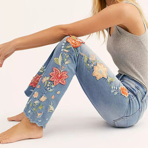 HAMIO SPORTS Jeans de mezclilla de cintura alta para mujer, impermeables, de pierna ancha, con efecto levanta glúteos, mezcla de poliéster/algodón, casuales de invierno, de longitud completa - Product Image 5