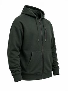 Sweat-shirt à capuche pour homme, couleur unie, en molleton extensible/coton, coupe classique, streetwear décontracté, respirant, écologique, sweat-shirt d'automne - Product Image 4