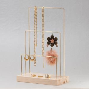 Stylish Crossbar Jewelry Organizer Stand With Multi Hook Design Necklace <b>Bracelet</b> Holder Decorative Space Saving Vanity Display - Product Image 4