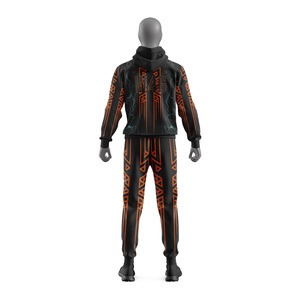 ชุดวอร์มผู้ชายแบบมีฮู้ด 2 in 1 ผ้าไนลอนผสมคอตตอน พิมพ์ลาย ระบายอากาศได้ดี เหมาะสำหรับใส่ลำลองในฤดูใบไม้ผลิ รับผลิตแบบ OEM ODM ชุดกีฬา - Product Image 2