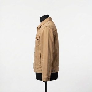 Breathable Slim Fit Winter <b>Denim</b> <b>Jacket</b> 100% Cotton Stand Collar <b>Hooded</b> <b>Men's</b> Regular Fit - Product Image 3