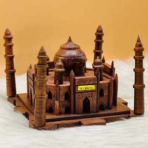 Modelo de madera tallada a mano del Taj Mahal, artesanía india decorativa, recuerdo, regalo para el hogar u oficina - Product Image 4
