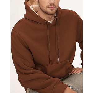 Custom Men's Heavyweight Oversized No <b>Strings</b> Pullover Hoodie Polyester/Cotton Blend Fleece Quick Dry Breathable Front Winter - Product Image 5