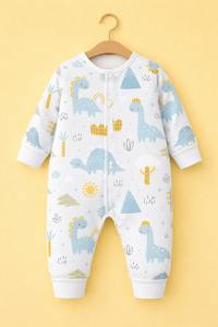 Mono de Bebé de Manga Larga con Botones a Presión, de Algodón Orgánico Interlock, Suave, Transpirable, de Secado Rápido, con Diseño Estampado, Unisex, para Verano - Product Image 6