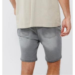 Shorts en jean gris déchiré pour homme, taille mi-haute, style décontracté d'été, tissu tissé - Product Image 2