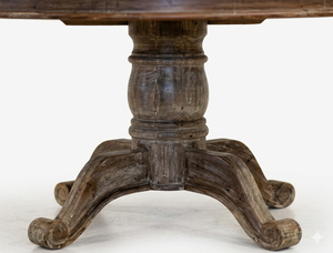 Meubles et décoration d'intérieur en bois d'Indonésie de haute qualité, table à manger ronde en teck massif recyclé - Product Image 2