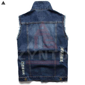 Chaleco Vaquero Delgado para Hombre, Diseño OEM de Alta Calidad, Nuevo, Chaleco de Mezclilla sin Mangas, Ropa Casual - Product Image 2