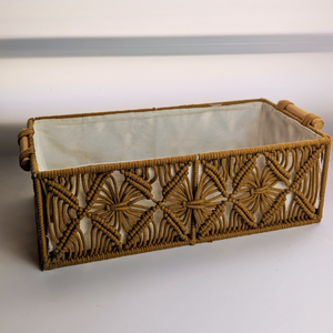 JNC Macrame Eco Friendly Handmade <b>Storage</b> <b>Basket</b>, Cotton Rope <b>Woven</b> Organizer for Home Decor - Product Image 6