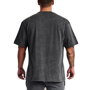 T-shirt pour homme de haute qualité, personnalisé, lavé à l'acide, 100% coton, décontracté, mode urbaine, doux, respirant, séchage rapide, léger - Product Image 2