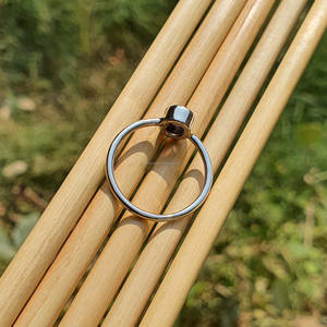 แหวนพลอยสีฟ้ามินิมอลสีเงิน925เป็นที่นิยมแบบวางซ้อนกันได้ชุบทองทำด้วยมือของขวัญแต่งงานที่ดี - Product Image 6