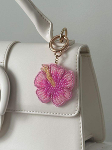 Cute Beaded Bow <b>Keychain</b> Pink Resin Heart Shape Carabiner Charm Valentine'S Day Style BY MULTI CRAFT - Product Image 5