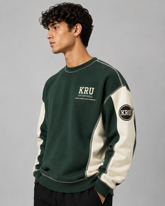 เสื้อสเวตเชิ้ตคอกลมสีขาวสำหรับผู้ชาย แบรนด์ KRU ทรงปกติ พิมพ์ลายโลโก้ ดีไซน์ลำลอง สวมใส่สบาย เหมาะสำหรับฤดูหนาว เป็นมิตรต่อสิ่งแวดล้อม ระบายอากาศได้ดี - Product Image 6