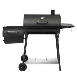 557 Sq. In. Outdoor <b>BBQ</b> Grill with Offset Smoker Warming Rack Patio Backyard Barrel Charcoal Grill - Product Image 2