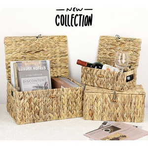 Cesta de almacenamiento de jacinto de agua ovalada ecológica Hapro con asas (HS 4165/2) - Product Image 2