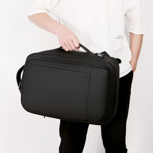 Expandable Bag <b>for</b> Travel Gym and Business Trips Unisex Fashion PU Zipper Breathable Adjustable Strap Customized - Product Image 2