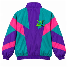 Chaqueta Cortavientos Ligera de Poliéster con Bloques de Color Estilo Y2K Vantex para Mujer, Chaqueta Deportiva Retro con Cierre de Cremallera, Cuello Alto y Logotipo - Product Image 6