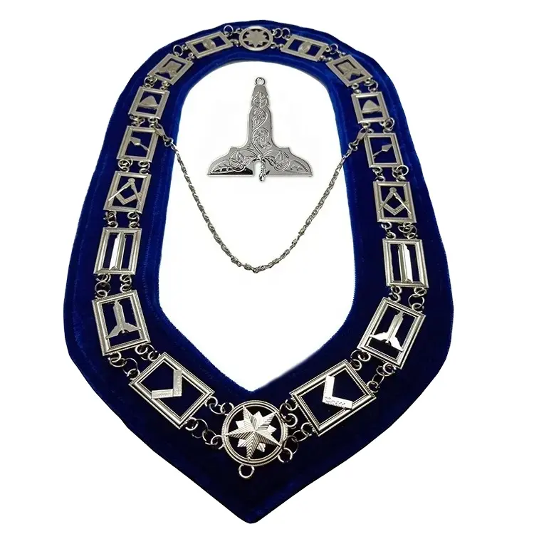 oes Freimaurer-Kette-Halsband, hergestellt Schwere Masonic-Halsband Goldstickerei LOGIE UND GRADE MASONISCHE REGALIA PRODUKTE SOFÜR