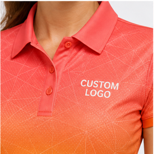 Polo Personalizado para Mujer con Degradado de Naranja Coral y Amarillo, de Secado Rápido, Transpirable, Manga Corta, Uniforme de Golf de Alto Rendimiento WPS-0791 - Product Image 6