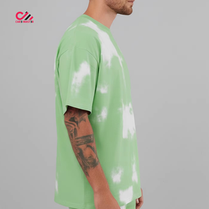 Ensemble T-shirt et short tie-dye vert pour homme, tricoté, respirant, style ample, produit le mieux noté, en promotion - Product Image 6