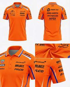 Diseña tu propia camiseta polo de automovilismo con sublimación y bordado, ligera, tallas grandes, para el personal del equipo Pitcrew. - Product Image 1