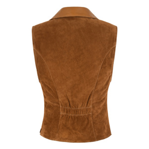 Chaleco de Cuero Genuino para Mujer, Sin Mangas, con Botones al Frente, Estilo Clásico, Fabricación OEM/ODM, Etiqueta Privada, Venta al Por Mayor - Product Image 6