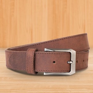 Premium Quality Vintage Brown Leather Belt Timeless Design with Brass Buckle for Men Available at Export Price - Product Image 3