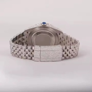 Reloj Clásico con Diamantes Moissanite en Tono Blanco, Totalmente Cubierto de Piedras, Estilo Hip Hop, Movimiento Automático VVS, Acero Inoxidable de Lujo - Product Image 2