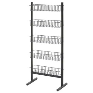 Étagère de présentation au sol en fil métallique pour magasin alimentaire, 5 niveaux - Product Image 1