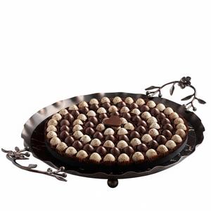 Plateau de service ovale vintage de luxe doré, idéal pour chocolats, bonbons et desserts – Cadeau élégant pour célébrations – Prix direct usine – Meilleures ventes - Product Image 5