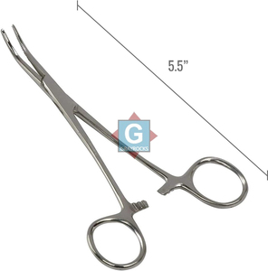 Pinces à forceps courbées Kelly en acier inoxydable de haute qualité, couleur gris roche - Product Image 1