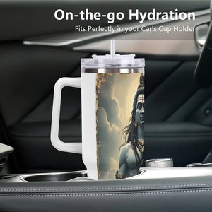 Stainless Steel Tumbler 40oz Insulated Travel <b>Mug</b> With Handle For Adults - Product Image 3