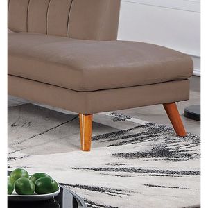 Set Divano Contemporaneo in Velluto Marrone Chiaro per Soggiorno, Componibile a 2 Pezzi con Elementi Orientabili a Sinistra e Destra, Cuscini Morbidi - Product Image 6