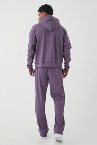 Sweat-shirt thermique surdimensionné personnalisé en tissu côtelé, à épaules tombantes, coupe ample, doublé, design hiver, épais, 100 % coton molletonné - Product Image 3