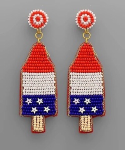 Pendientes de Vaquero Patrióticos con Cuentas, Ideales para Mujeres y Niñas, Perfectos para Rodeos, Conciertos Country y Eventos del Día de la Independencia - Product Image 2