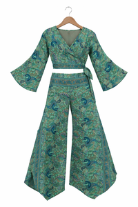 Conjunto de Dos Piezas de Poliéster Estampado Paisley, Camisa y Pantalones Casuales - Product Image 2