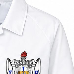 เสื้อแจ็คเก็ต Sigma Gamma Rho ลายเส้นสีน้ำเงินรอยัล ดีไซน์โล่ห์ พร้อมตัวอักษรภาษากรีก SGRho แบบสั่งทำพิเศษ ซิปเต็มตัว เสื้อผ้าสำหรับชมรมวิทยาลัย - Product Image 4