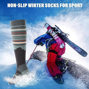 Chaussettes de course décontractées Ziqi en polyester/nylon, personnalisées, sportives, antidérapantes, à motif floral, hauteur genou, respirantes et chaudes - Product Image 3