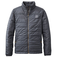 Veste d'hiver matelassée pour homme, col montant, fermeture éclair, coupe-vent, rembourrage en polyester, vêtement décontracté pour l'extérieur, couleur unie, coupe classique