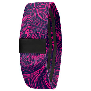 Bande de Résistance Hanche en Tissu Gris Durable Antidérapante – Bande de Fitness Robuste avec Bordure Néon pour Squats et Entraînement en Salle de Sport - Product Image 4