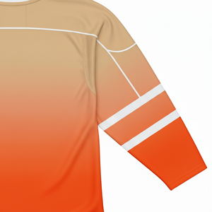 เสื้อฮอกกี้น้ำแข็งคุณภาพสูง สีเบจ สีส้ม สีดำ แบบกำหนดเองสำหรับทีม OEM เสื้อฮอกกี้น้ำแข็งแบบซับลิเมชั่น - Product Image 6