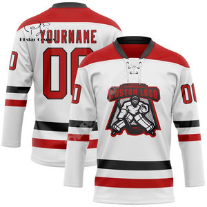 Uniformes de hockey personalizados para equipos, con malla atlética transpirable y gráficos sublimados, confeccionados y cosidos en EE. UU. - Product Image 4