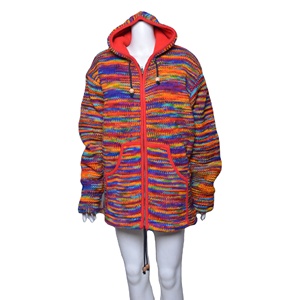 Hiver Multicolor patch travail confortable avec fermeture à glissière laine styliste Hoodies WJ 0114 - Product Image 2
