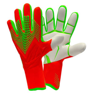 Gants de gardien de but en latex de haute qualité avec logo personnalisé, pour adultes et enfants, design à doigts complets, forte adhérence, antidérapants, respirants, avec fermeture à crochet - Product Image 2