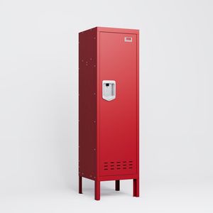 Casier unique en métal de style rétro 1 porte haute armoire de rangement meubles industriels pour salon/chambre à coucher/salle de stockage/salle de sport/école - Product Image 1