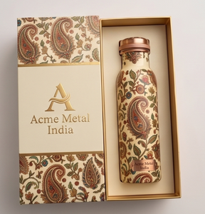 Trendy Paisley Printed <b>Copper</b> Water <b>Bottle</b> Eco Friendly Modern Minimalist Design For Daily Hydration Yoga Gym Travel School Gift - Product Image 6