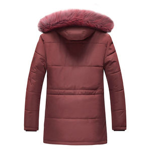 <b>Men's</b> Plus Size Winter Parka Puffer Jacket <b>Fur</b> <b>Hood</b> Windproof Regular Canvas Polyester Padded <b>Coat</b> Casual Outwear Solid Color - Product Image 2